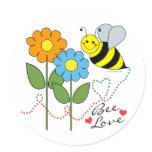 Bee Love Round Sticker