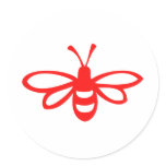 Bee [maraschino] round stickers