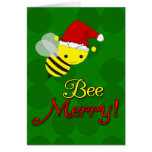 Bee Merry Cute Bumblebee Christmas Cards cards