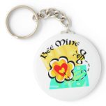 Bee Mine Bumblebee Heart Flower Key Chains