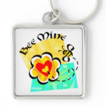 Bee Mine Bumblebee Heart Flower Key Chains