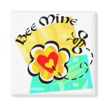 Bee Mine Bumblebee Heart Flower magnets