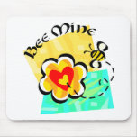 Bee Mine Bumblebee Heart Flower Mousepads