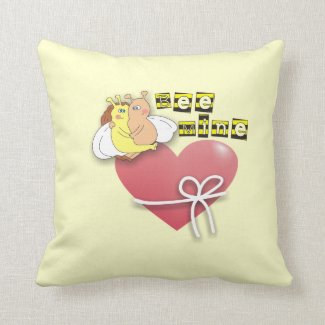 Bee MIne Cute Bees in Love Pillows