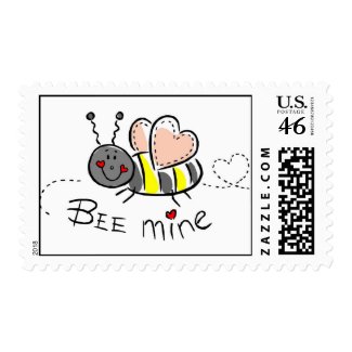 Bee Mine Postage Stamp stamp