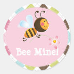 Bee Mine | Valentine's Day Round Stickers