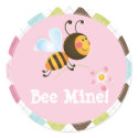 Bee Mine | Valentine's Day Round Stickers