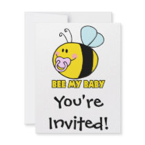 bee my baby cute baby bumble bee personalized invite