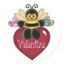 Bee My Valentine Honey Bee Stickers by mrssocolov2 Bee My Valentine Honey Bee Stickers