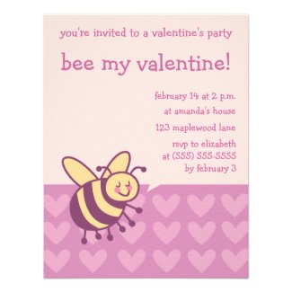 Bee my Valentine Party Invitations