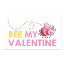 Bee My Valentine Rectangular Sticker