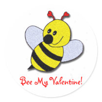 Bee My Valentine! stickers by BitsOfWhimsy Bee My Valentine! stickers