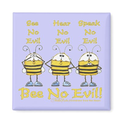 "Bee No Evil" Bees Refrigerator Magnets by creationhrt