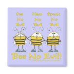 "Bee No Evil" Bees magnets