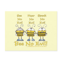 "Bee No Evil" Bees postcards