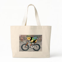 Bee on a Bike in a Race Canvas Bags