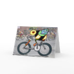 Bee on a Bike in a Race Greeting Card