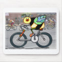 Bee on a Bike in a Race mousepads