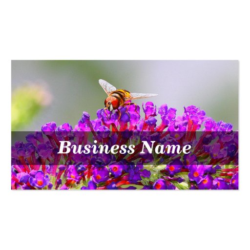 Bee on a Butterfly Bush Business Card Templates (front side)