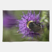 Bee on a thistle macro kitchen Tea towel kitchen towels