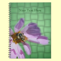 Bee On Cosmos Flower Nature Notebook notebooks