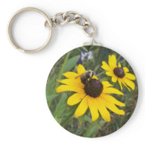 bee on flower keychains