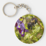 Bee on flower keychain