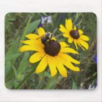bee on flower mousepads