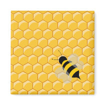 Bee On Honeycomb magnet