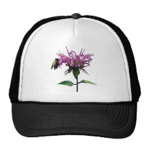 Bee on Lavender Bee Balm Mesh Hats