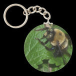 Bee on Lemon Balm keychains