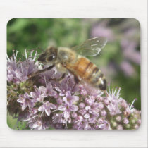 Bee on Mint Flower Mousepad by wingedturtle Bee on Mint Flower Mousepad