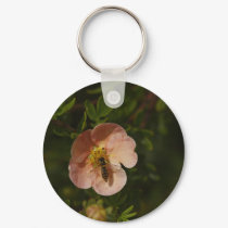 Bee on Potentilla keychains