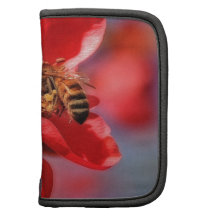 Bee on Red Flower Folio Planners