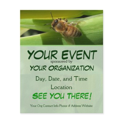 Bee on White Flower Event Flyer by wingedturtle