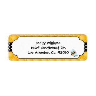 Bee Party Return Address Labels label