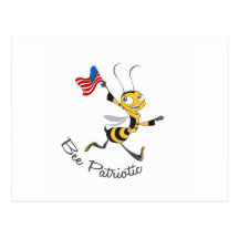 Bee Patriotic Post Card