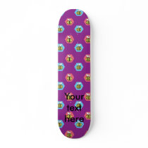 Bee pattern on dark purple custom skateboard
