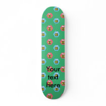 Bee pattern on green skateboard