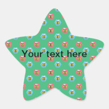 Bee pattern on green stickers
