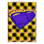 bee pattern yellow greeting card