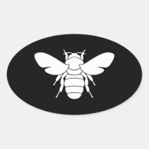 Bee Print Oval Sticker
