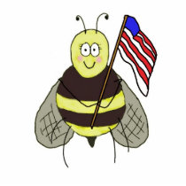 Bee Proud USA Flag Keychain Support Our Troops photo sculptures