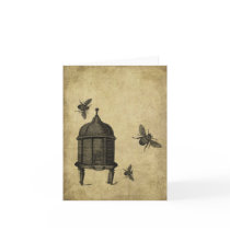 Bee Skep & Bees- Prim Lil Note Cards