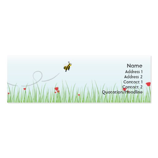Bee - Skinny Business Card Template (front side)
