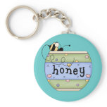 Bee Stealing from Honey Pot Key Chains