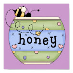 Bee Stealing from Honey Pot Poster
