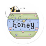 Bee Stealing from Honey Pot Stickers