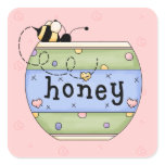 Bee Stealing from Honey Pot Sticker