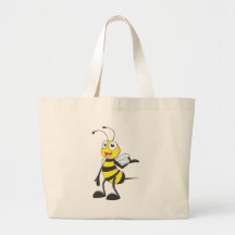 Bee Stickers : Bee Presenting with Hand Up Tote Bag